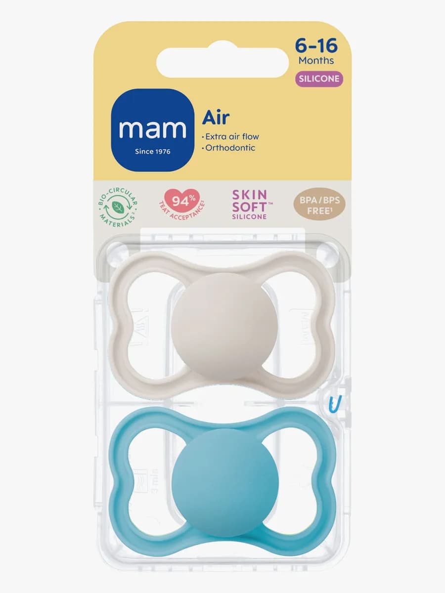 MAM Air Silikon Nappar 6-16m, Blå