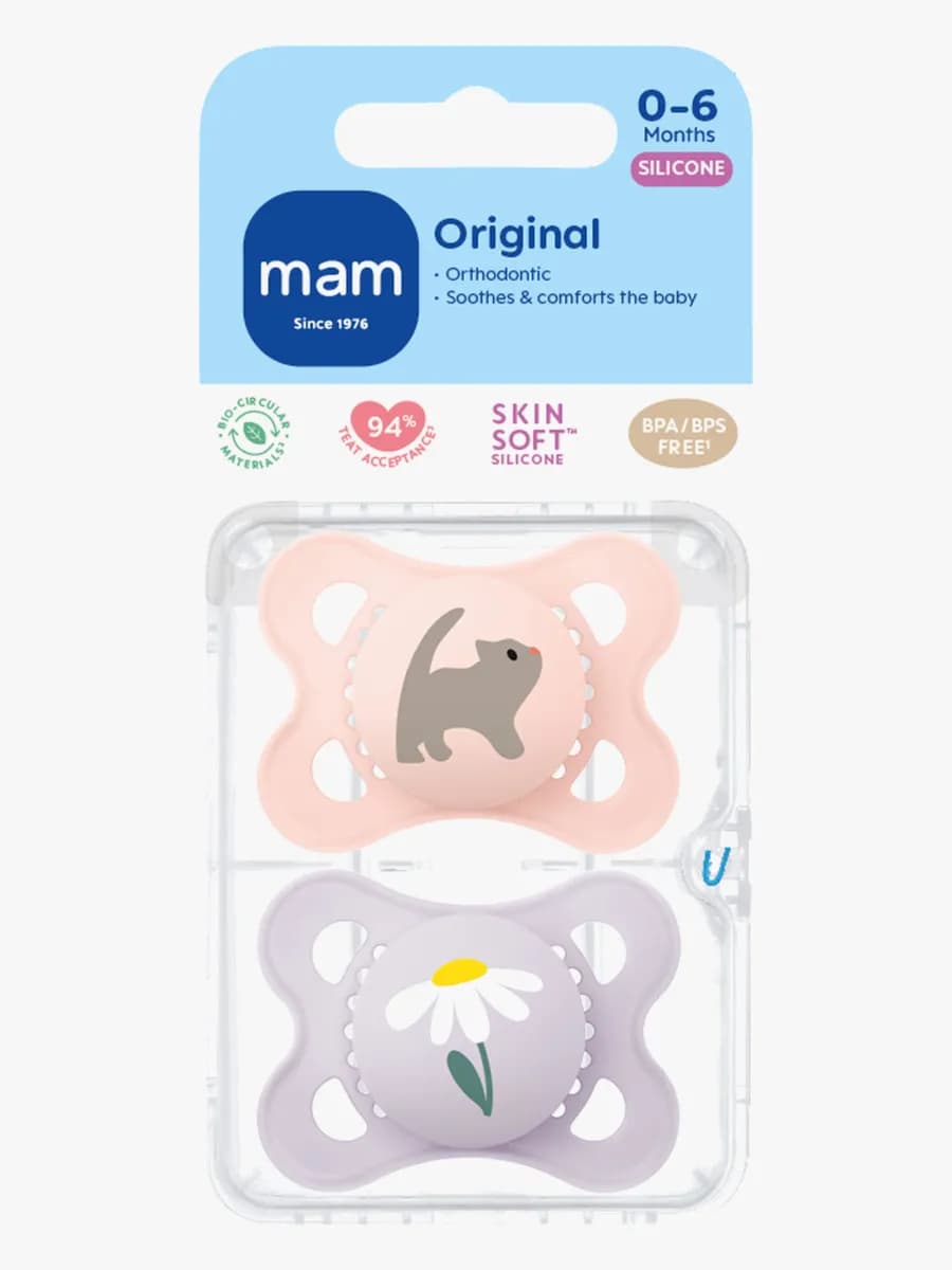 MAM Orginal Silikon Nappar 0-6m, Rosa