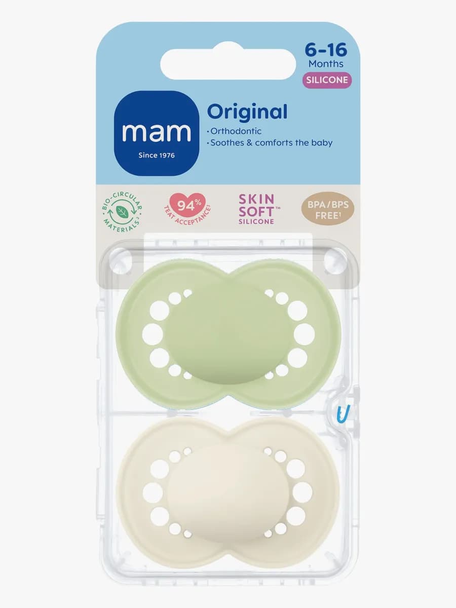 MAM Original Nappar Silikon 2-Pack 6-16m, Grön