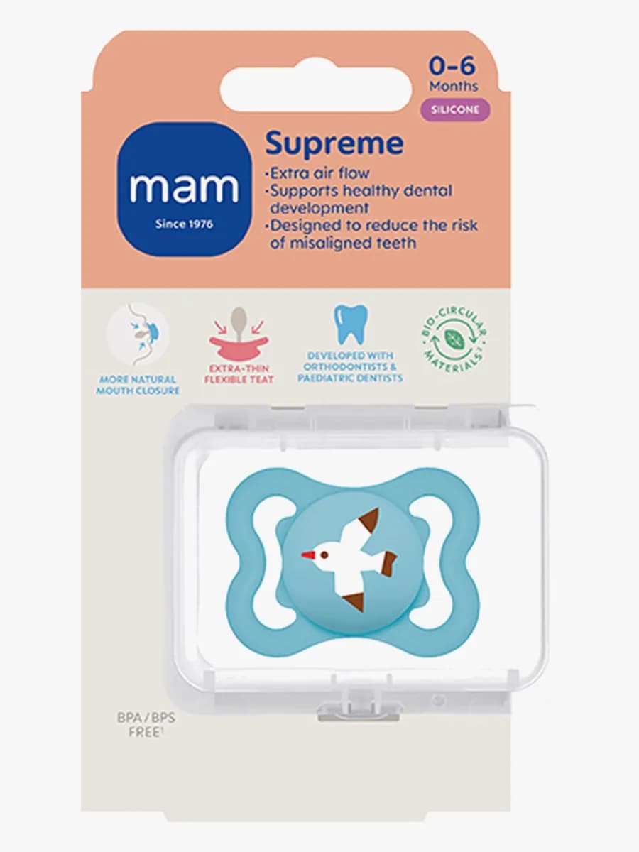 MAM Supreme Napp Silikon 0-6m, Blå