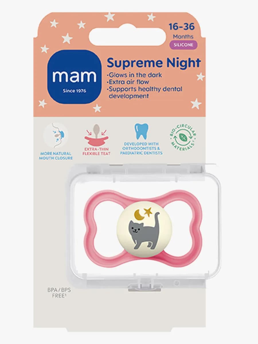 MAM Supreme Napp Silikon 16-36m, Rosa