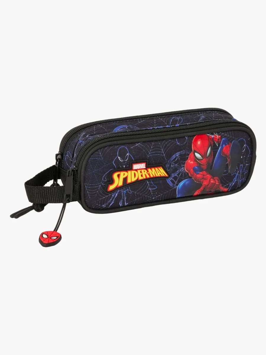 Marvel Spider-Man Dubbelpennfodral Attack, Svart/Blå