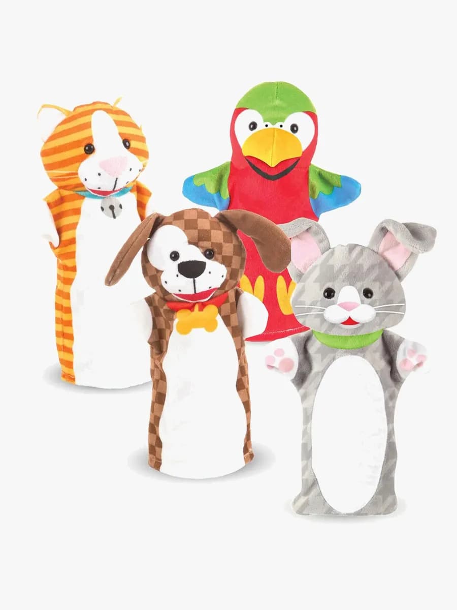 Melissa &  Doug Handdockor Lekfulla Djur 4-pack