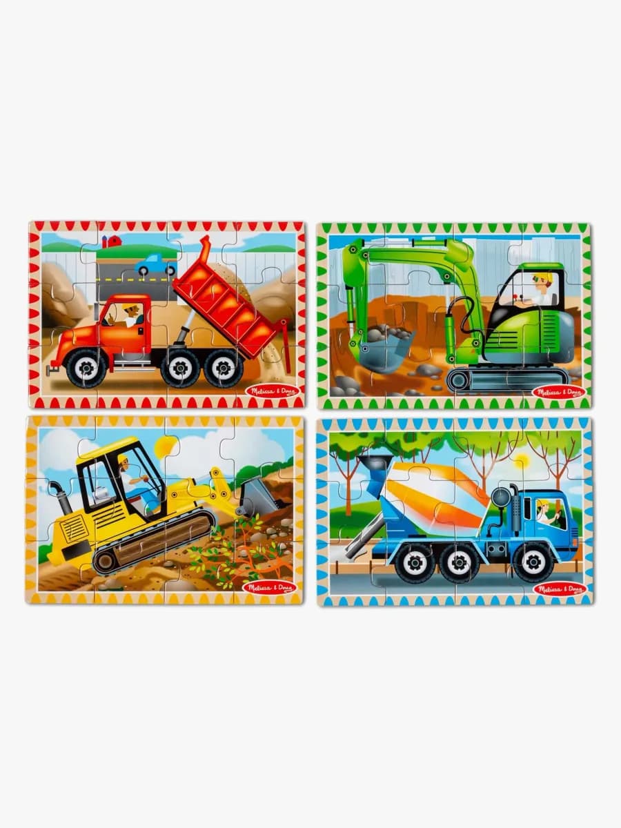Melissa &  Doug Pussel Byggnadsfordon 4-i-1 12 Bitar