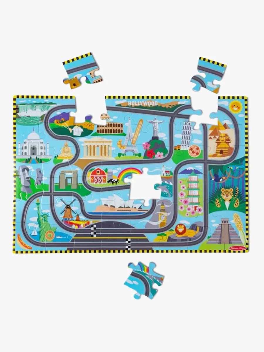 Melissa &  Doug Racerbana Golvpussel &  Lekset 48 Bitar