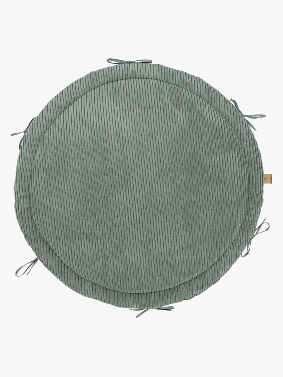 MeowBaby Aesthetic Babynest med Flätat Skydd &  Lekmatta, Olive Green