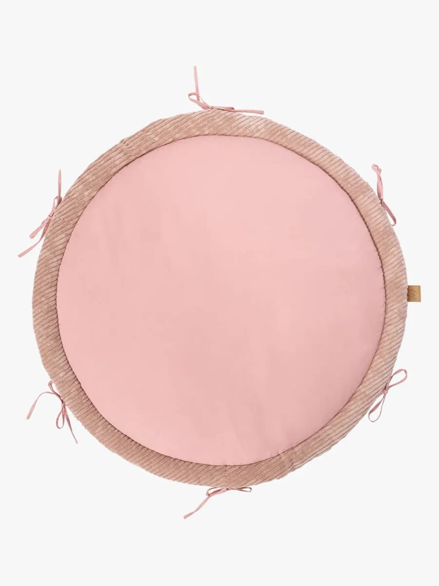 MeowBaby Aesthetic Babynest med Flätat Skydd &  Lekmatta, Powder Pink