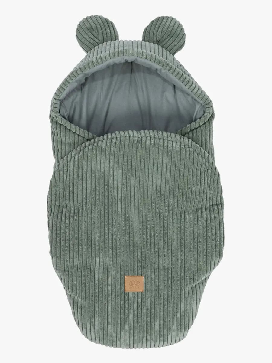MeowBaby Aesthetic Swaddler med Björnöron, Olive Green