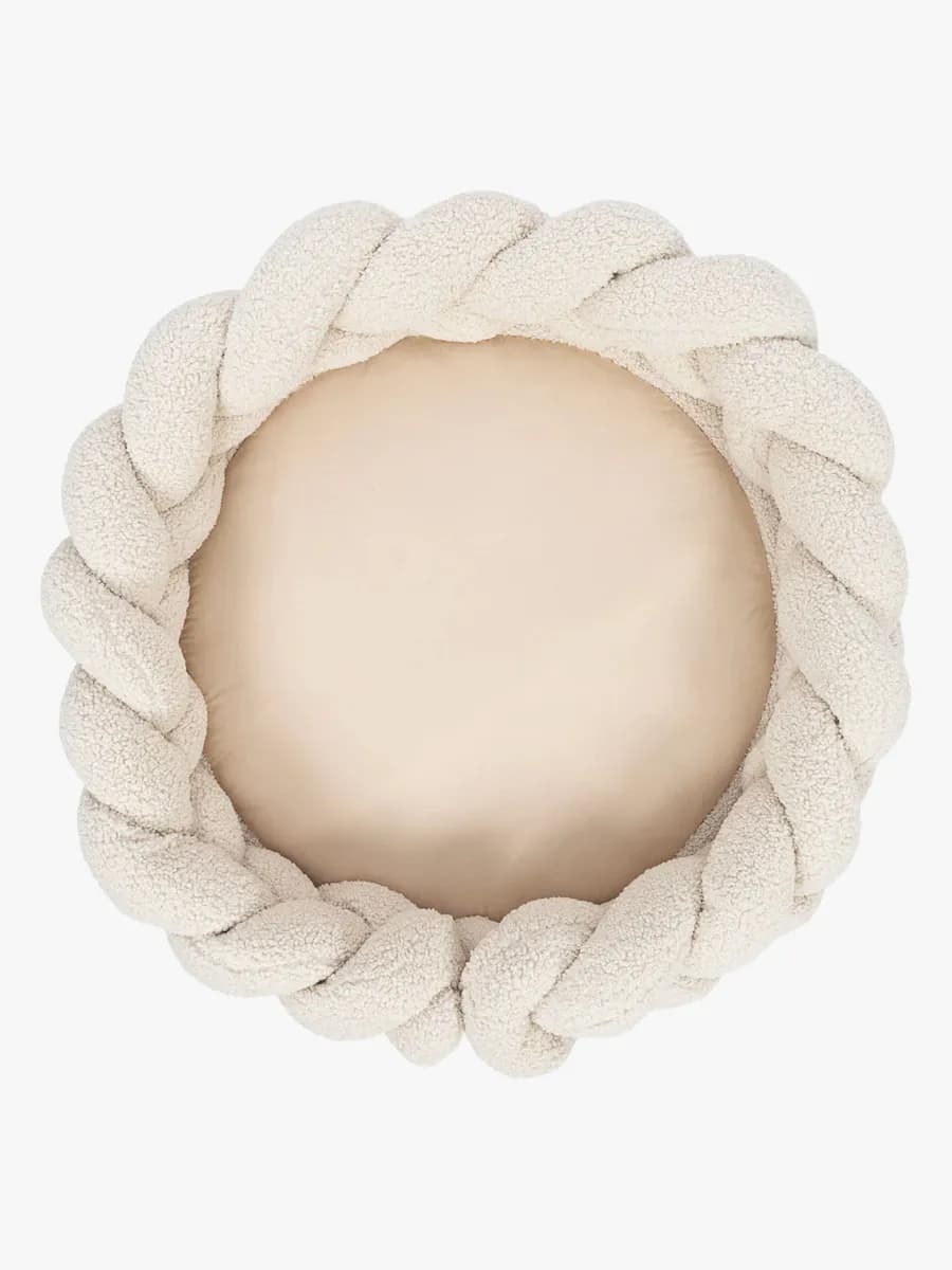 MeowBaby Bearly Babynest med Flätat Skydd &  Lekmatta, Cream