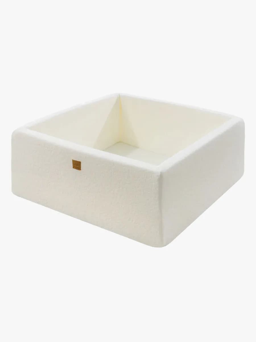 MeowBaby Boucle Square Bollhav, White/White Pearl