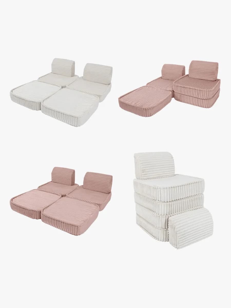 MeowBaby Churros Soffa Basic, Cotton Candy White