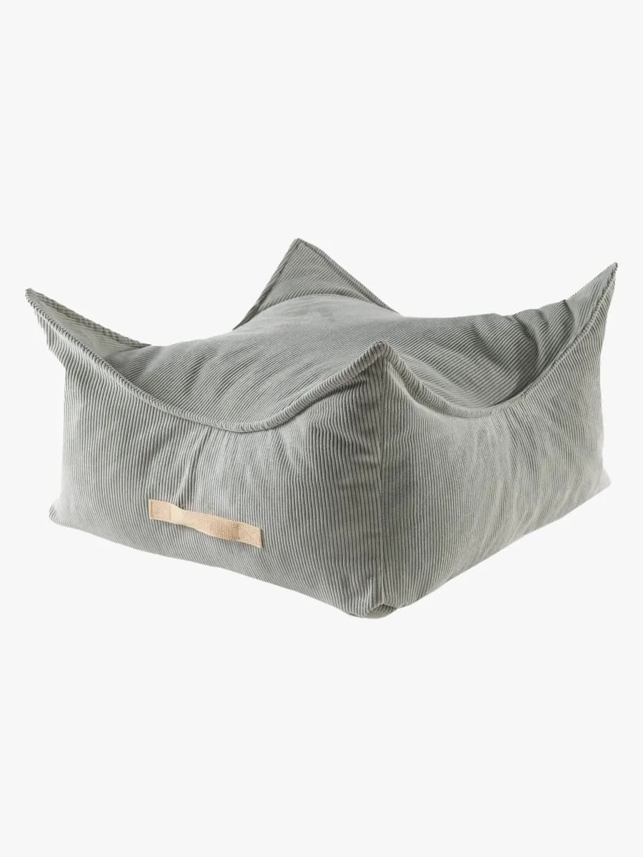 Meowbaby Sittpuff Kvadrat Slimcord, Grå