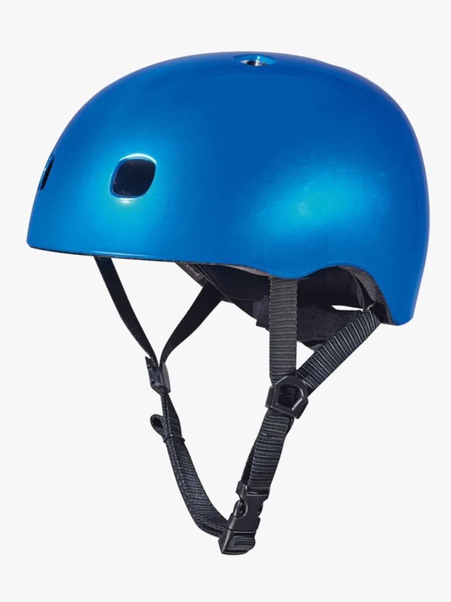 Micro Cykelhjälm för Barn 4-9 År, Blue Metallic, S
