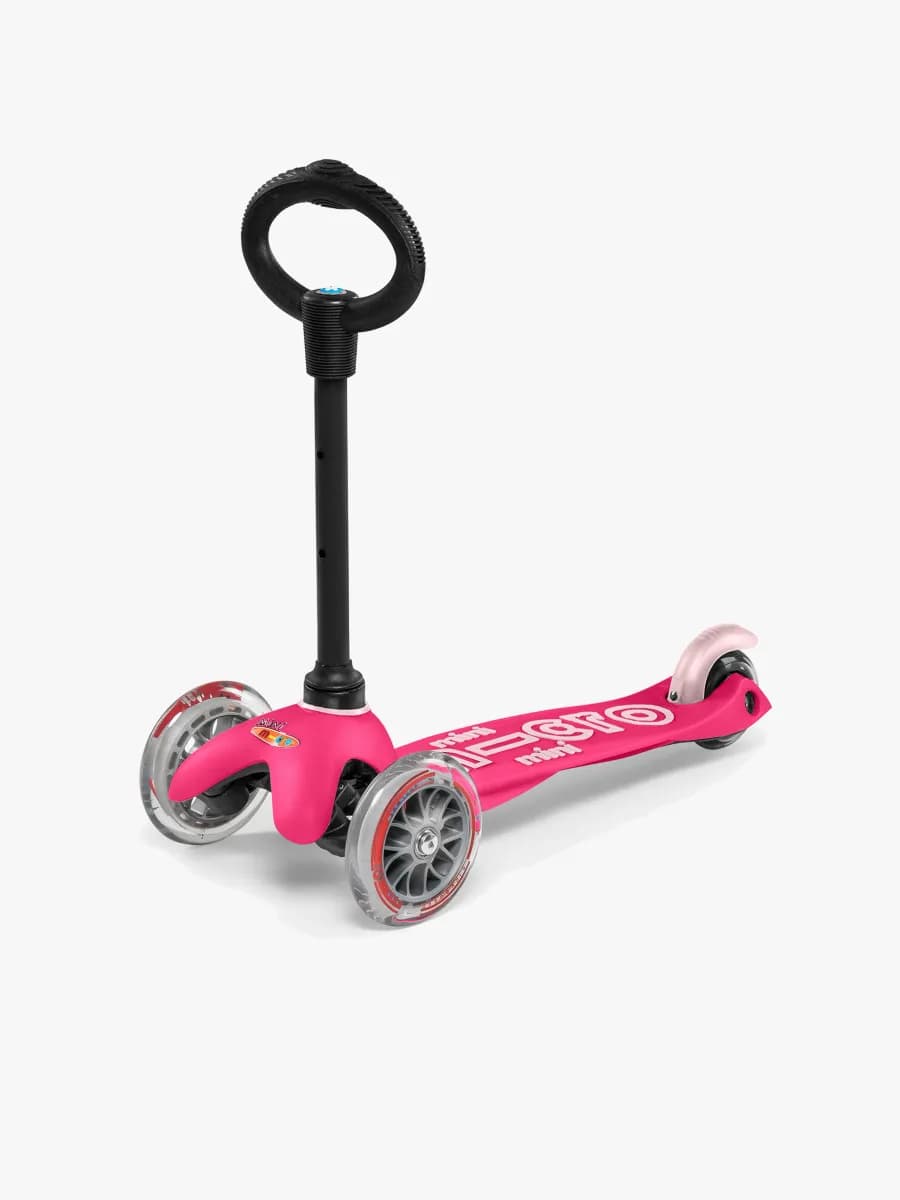 Micro Sparkcykel Trehjuling Mini 3-i-1 Deluxe, Rosa