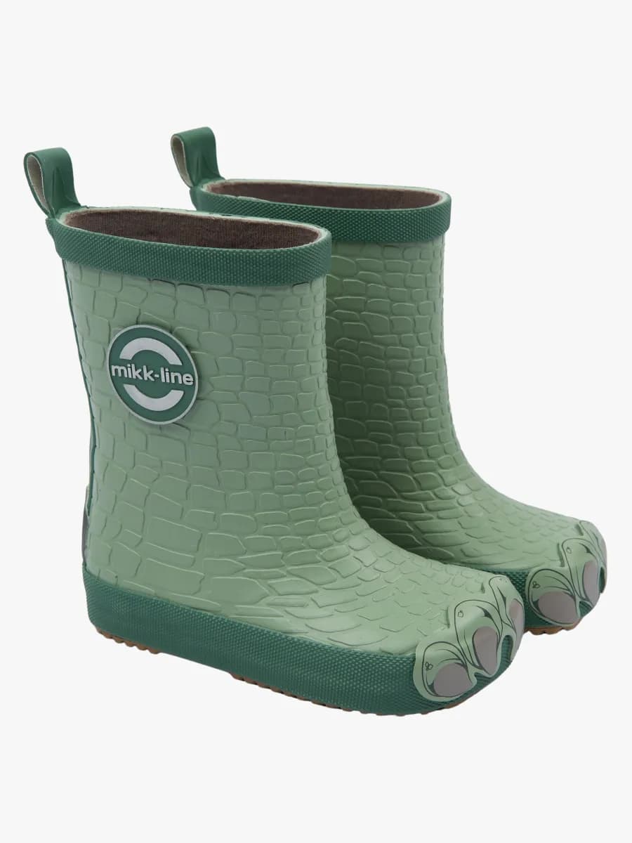 Mikk-Line Barefoot Dragon Gummistövlar, Green Milieu, 22