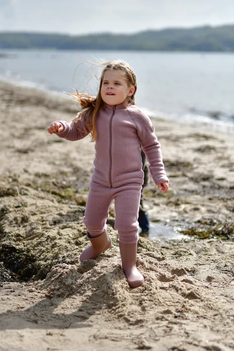 Mikk-Line Ullfleecebyxor Baby, Twilight Mauve, 80