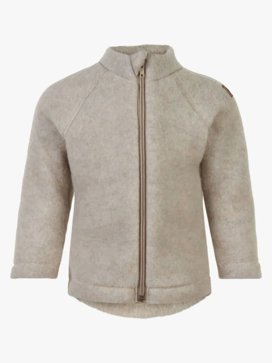Mikk-Line Ullfleecejacka Baby, Melange Offwhite, 104