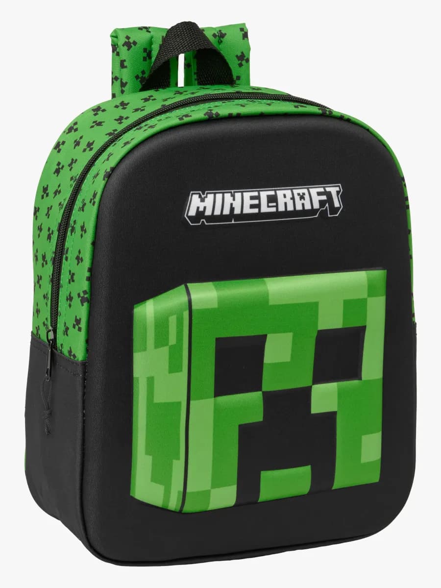 Minecraft 3D Mini Ryggsäck 6L, Svart/Grön