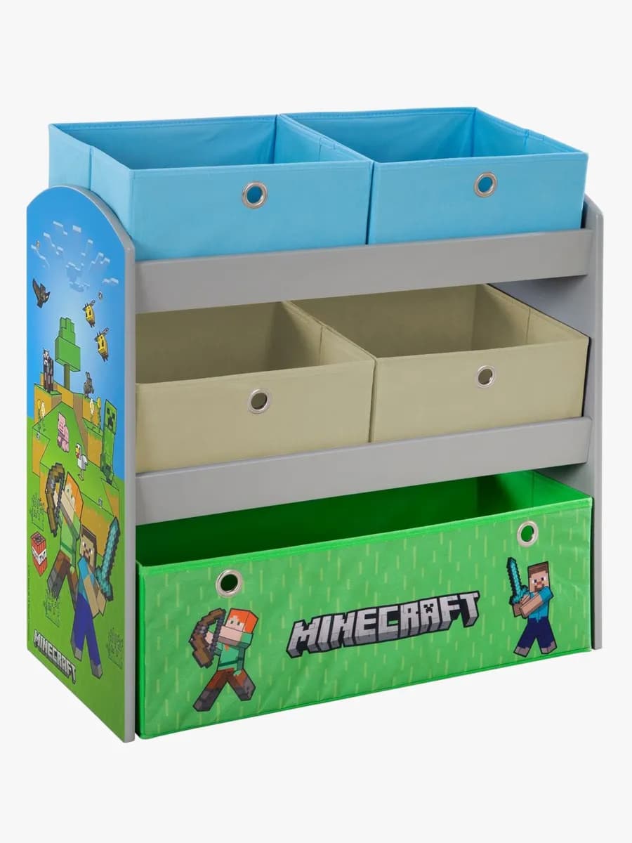 Minecraft Förvaringshylla med Förvaringslådor, Förvaring Barnrum