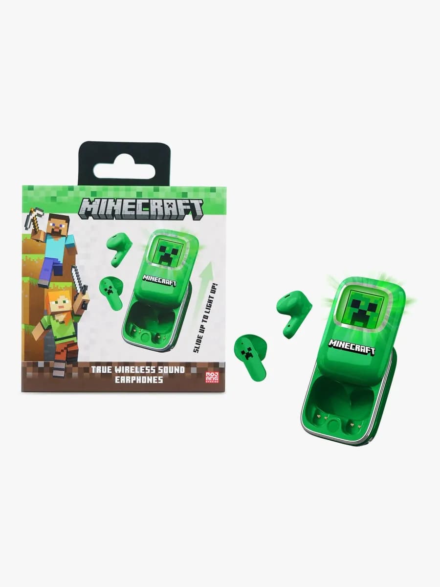Minecraft Hörlurar In-Ear TWS med LED, Grön