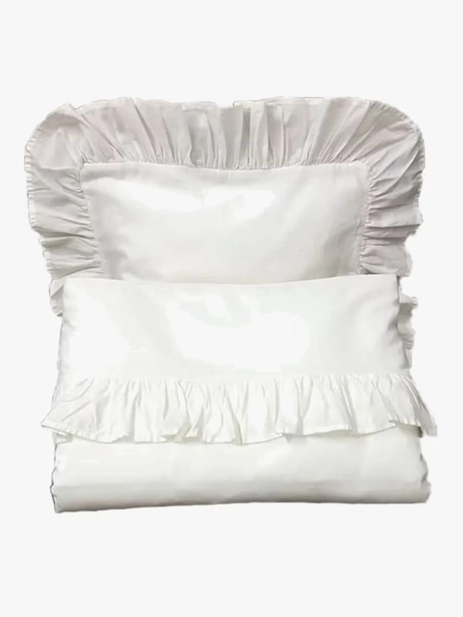 Mini Dreams Frill Bäddset 100x130, Vit