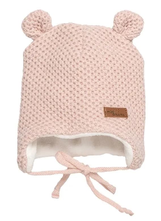Mini Dreams mössa Bear 0-6 mån, rosa