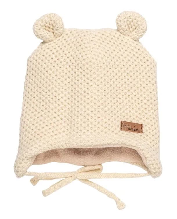 Mini Dreams mössa Bear 6-12 mån, beige
