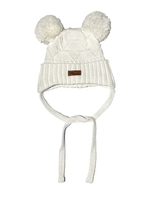 Mini Dreams mössa Pom Pom 0-6 mån, offwhite