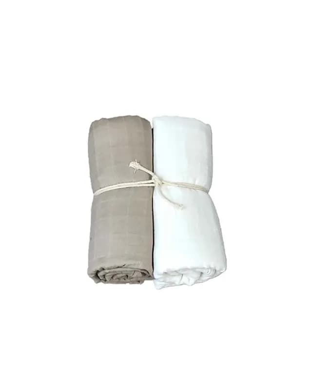 Mini Dreams muslinfilt 115x115 cm 2-pack, vit/linne