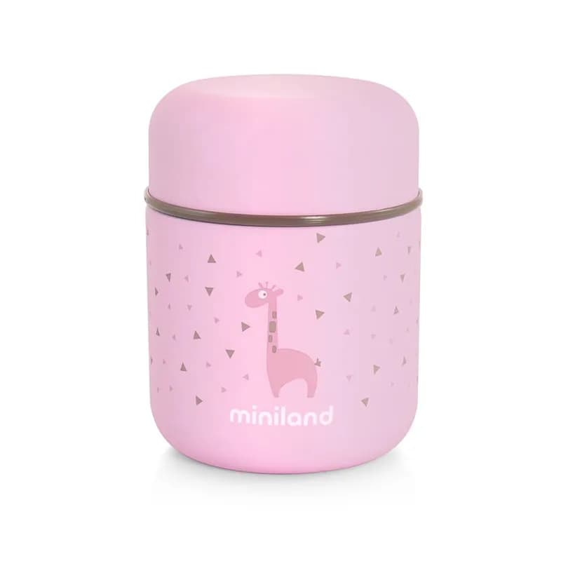 Miniland mattermos rostfri 280 ml, rose