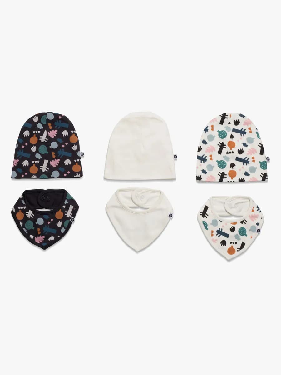 MiniMys Mössa &  Bib 6-Pack Art, Marshmallow 68-74