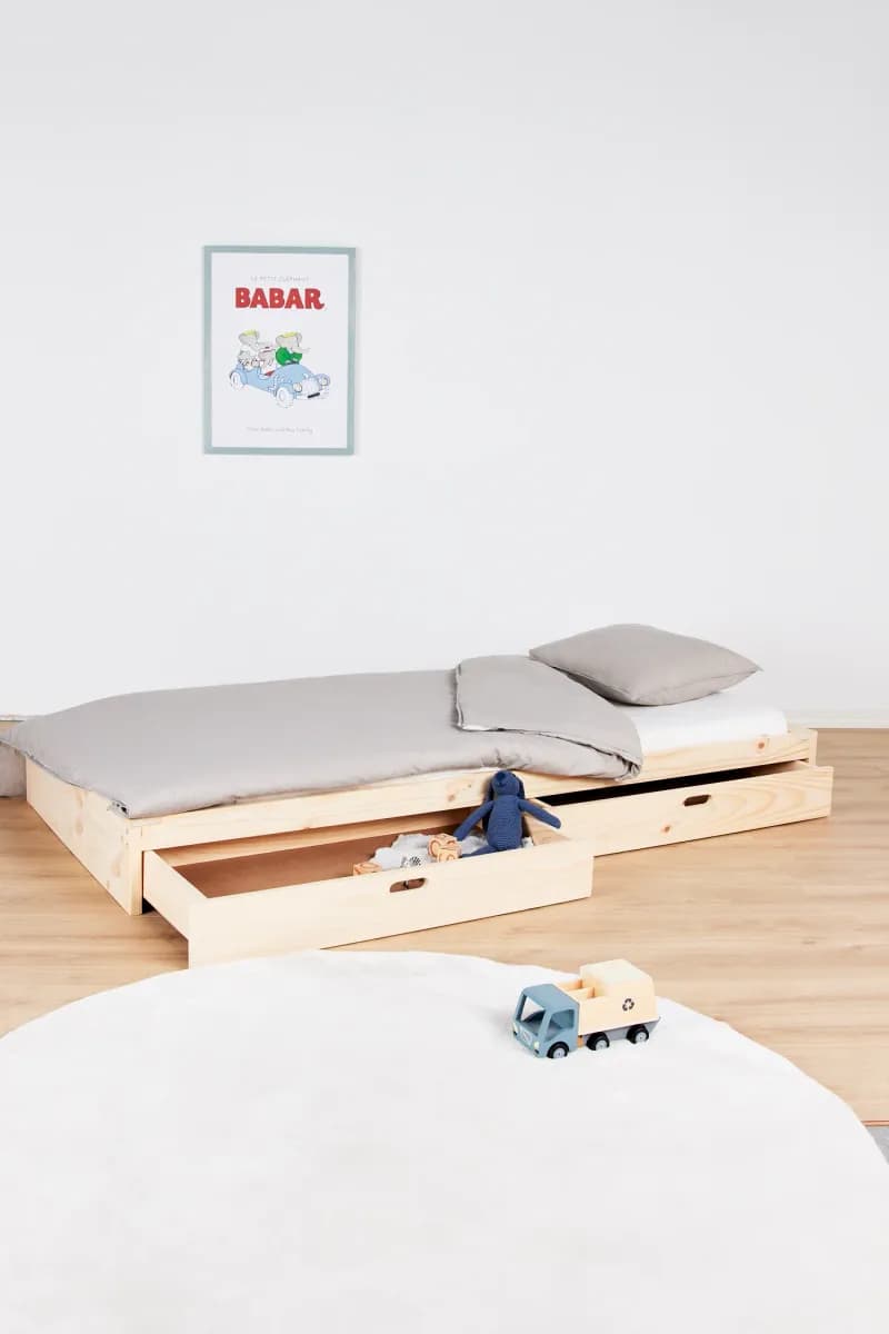 Minitude ATLAS Juniorsäng 90x200, Natur