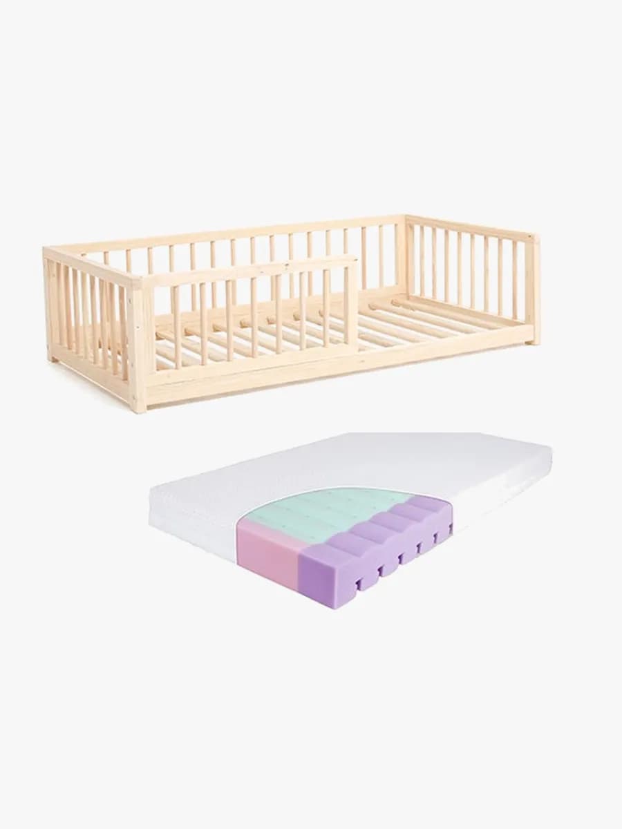 Minitude DYLAN Juniorsäng 70x140 inkl. Babymatex Aero Madrass, Natur