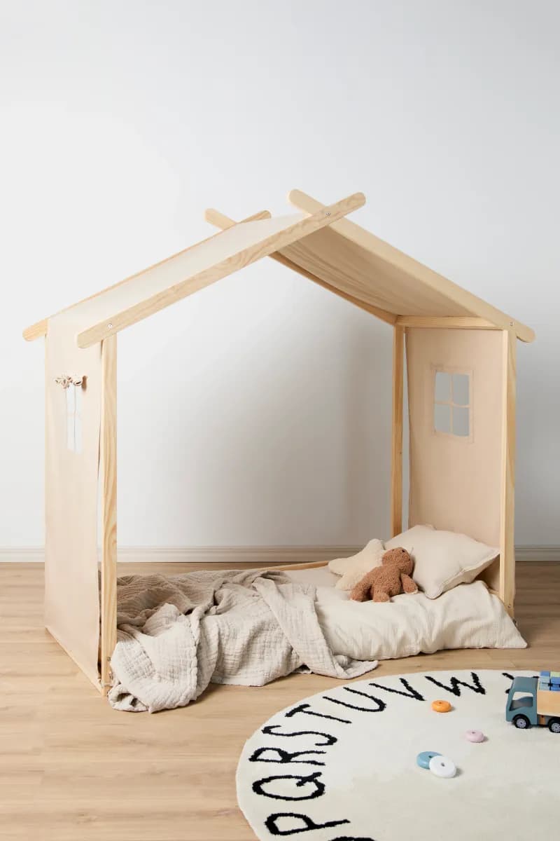 Minitude LEVI Juniorsäng/Montessorisäng 70x140, Natur, Barnsäng, Juniorsäng