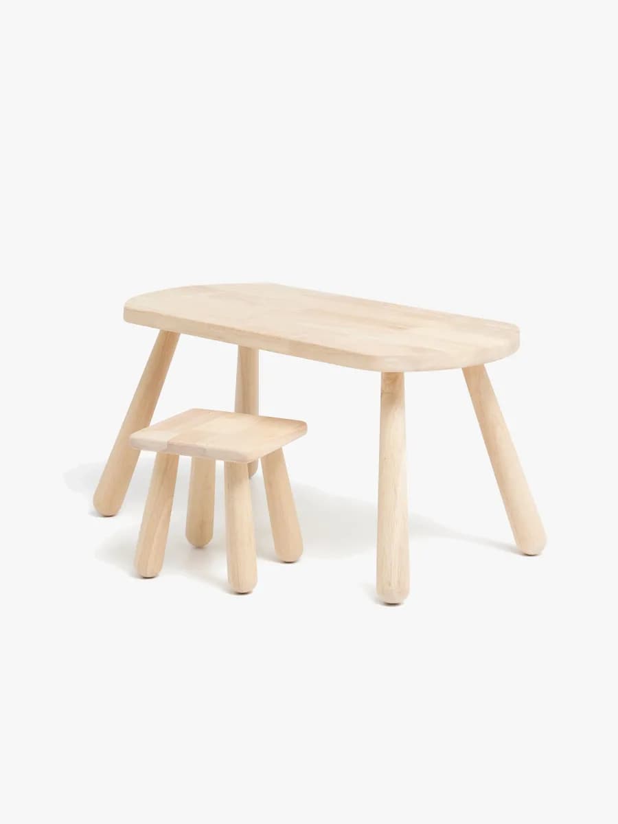 Minitude Nordic Skrivbord inkl. Fyrkantig stol, Natur