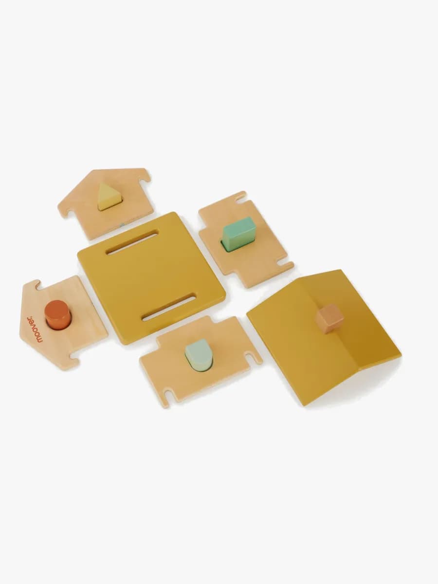 Moover Toys IQ Plocklåda Hus, Brun