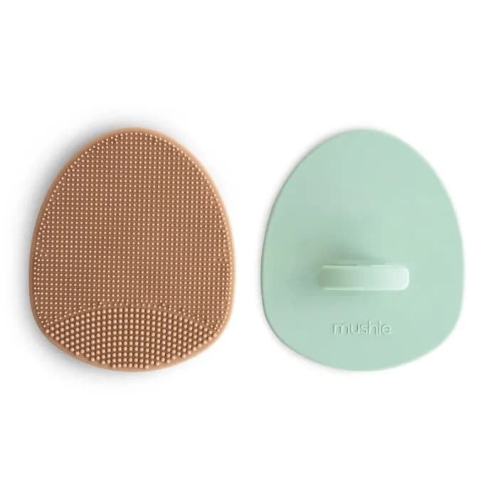 Mushie Babyborste 2-pack (Natural/Cambridge Blue)