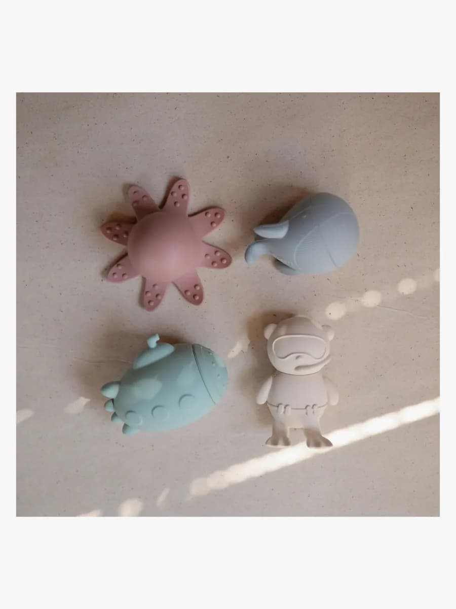 Mushie Badleksaker Havsliv 4-Pack