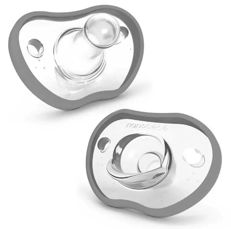 Nanobebe Flexy Napp Silikon 0-3 mån 2-pack, grå