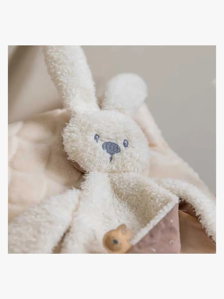 Nattou Lapidou Teddy Snuttefilt Trekant, Benvit