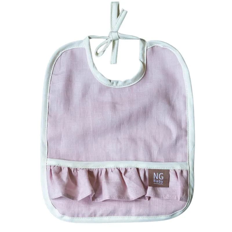 NG Baby haklapp med volang MOOD, rose