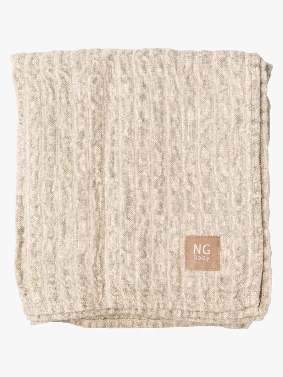 NG Baby linnefilt 100 x 100 cm, natural/ivory rand