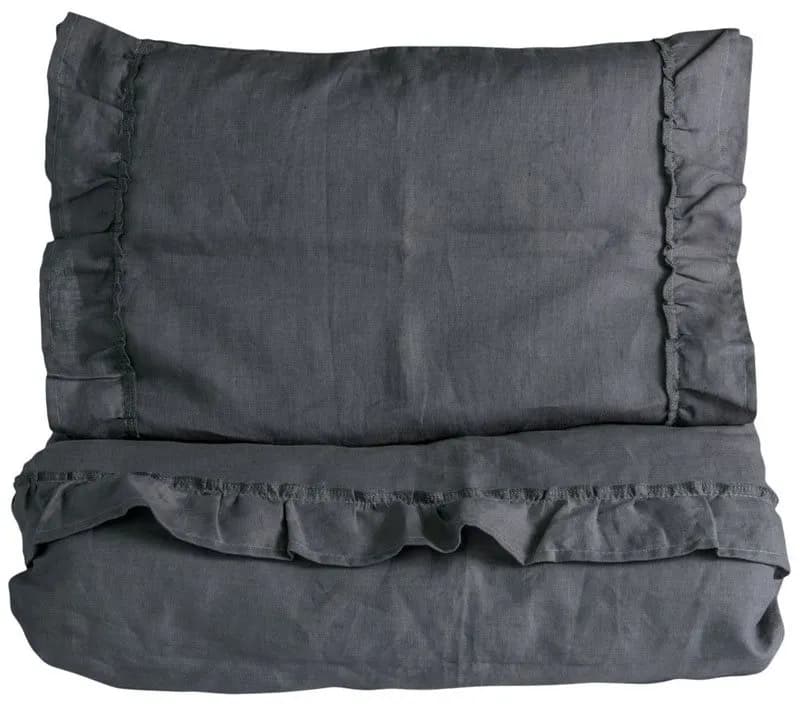 NG Baby påslakanset MOOD volang, graphite grey vagn/vagga