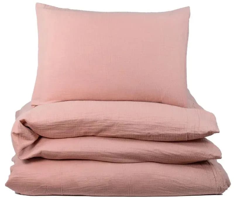 NG Baby påslakanset muslin dusty rose, vagn/vagga