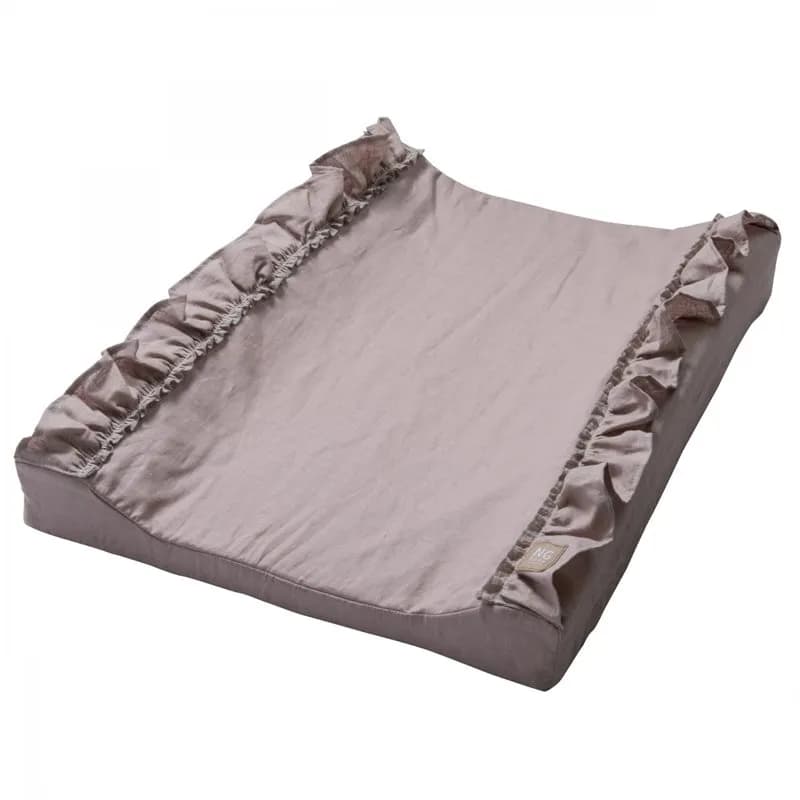 NG Baby skötbädd linne med volang, dusty pink