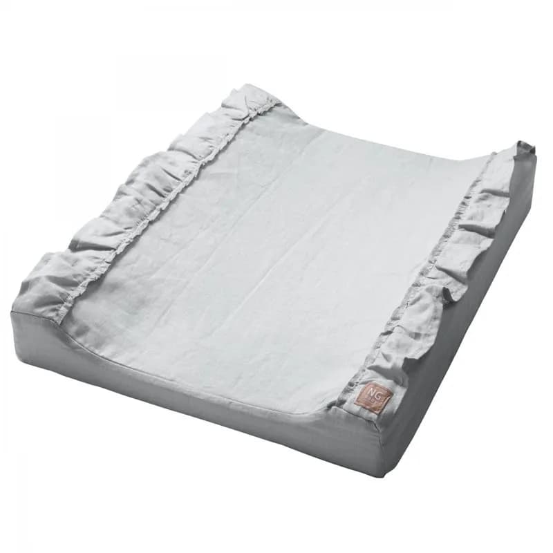 NG Baby skötbädd linne med volang, light grey