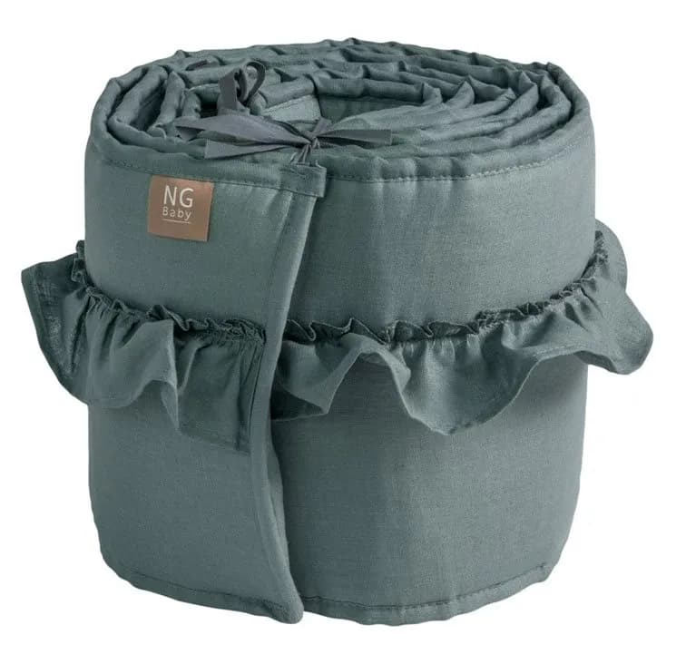 NG Baby spjälskydd spjälsäng, MOOD volang petrol green