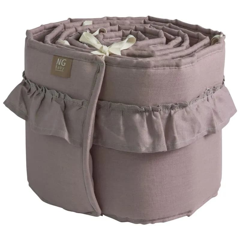NG Baby spjälskydd vagga, MOOD volang dusty pink