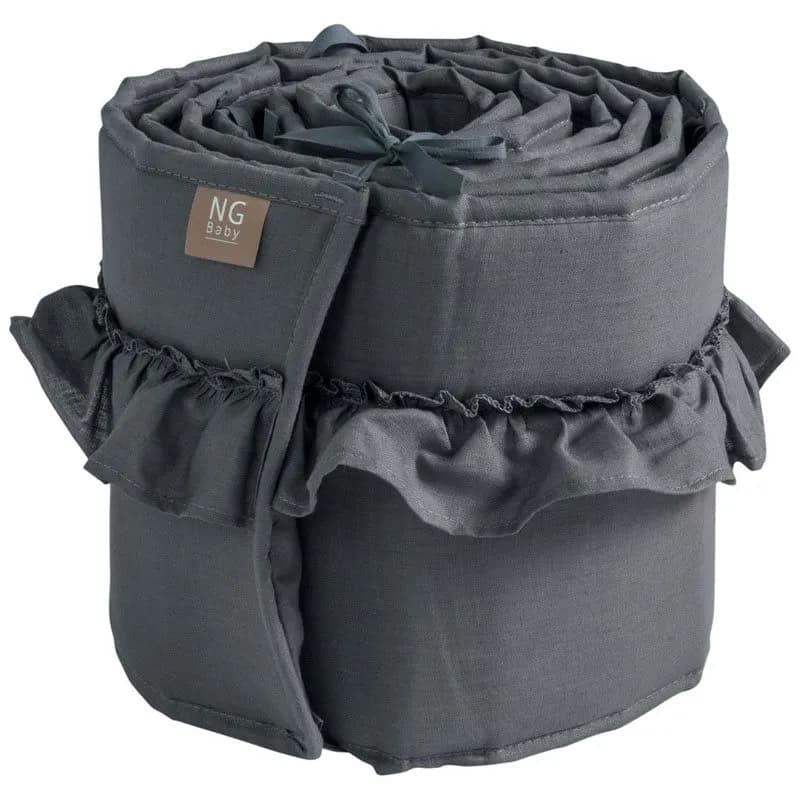 NG Baby spjälskydd vagga, MOOD volang graphite
