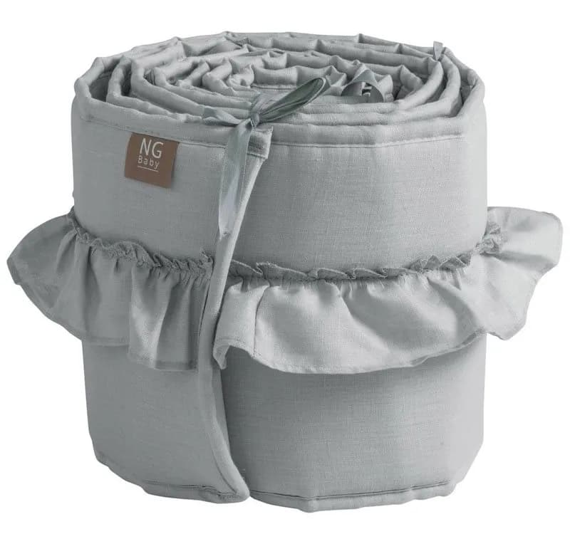 NG Baby spjälskydd vagga, MOOD volang light grey